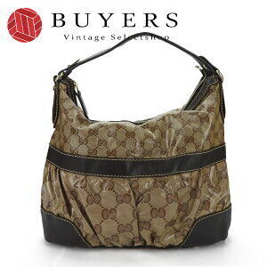 Gucci Hobo Shoulder bag GG crystal canvas leather Beige Tan brown